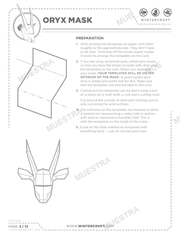Muestra de Máscara Órix (Wintercroft WC107)