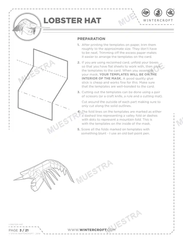 Muestra de Máscara Sombrero Langosta (Wintercroft WC114)