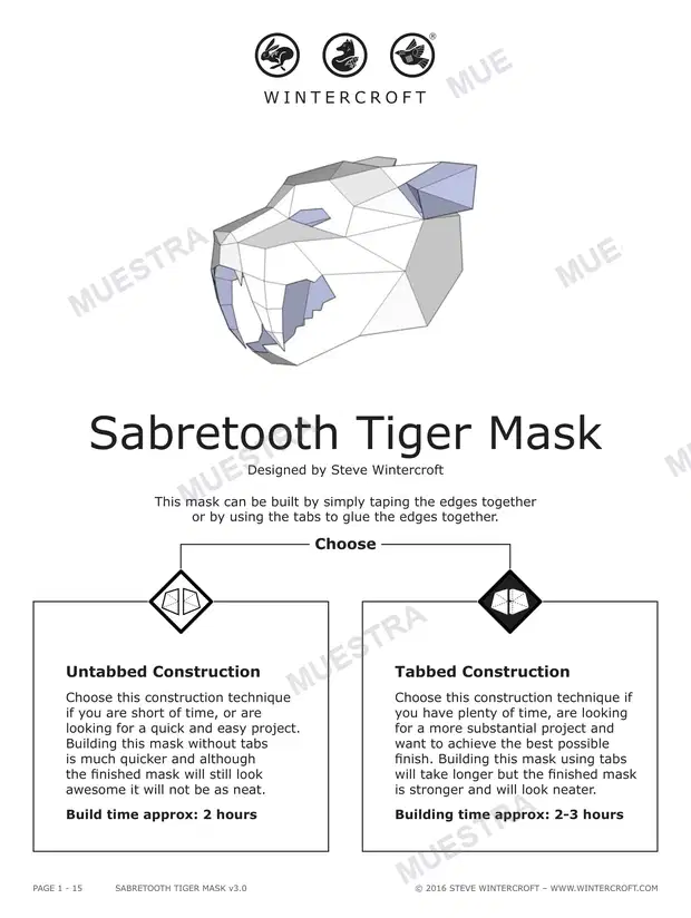 Máscara Tigre Dientes de Sable (Wintercroft WC65)