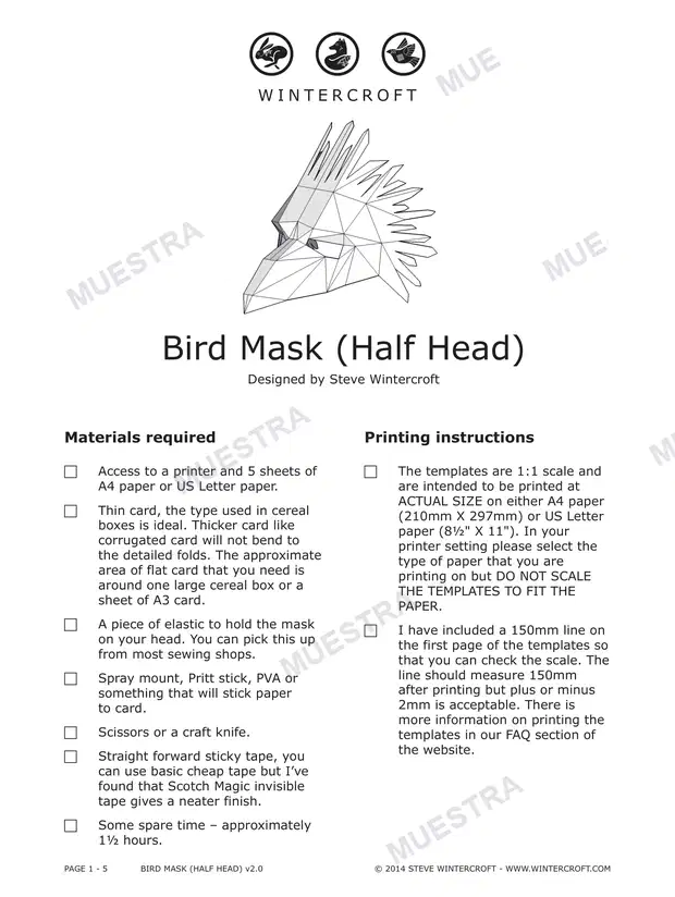 Woodland Animal SET Mask